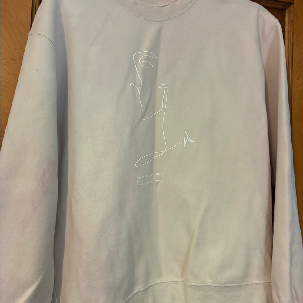 Zara Men's Cream Crewneck Sweatshirt The Man with the Poker Face